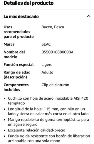 Cuchillo Buceo SEAC Bat Verde