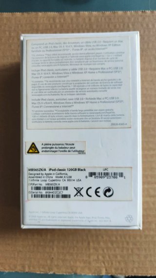 iPod Classic 6ª Gen 120GB con caja