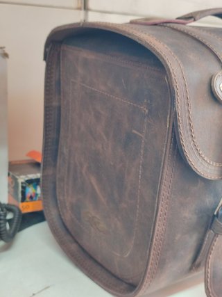 Bauletto Borsone Vespa Pelle Marrone Invecchiato