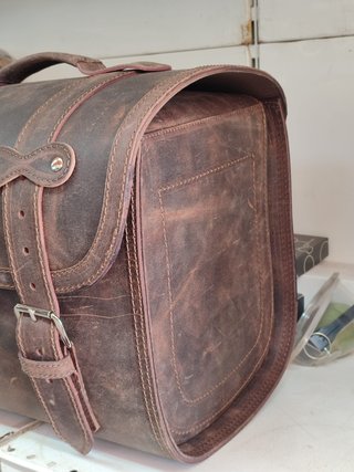 Bauletto Borsone Vespa Pelle Marrone Invecchiato