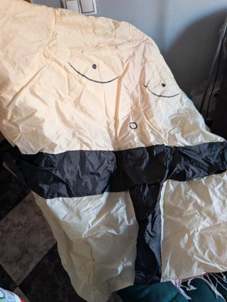 Disfraz divertido beige y negro talla única