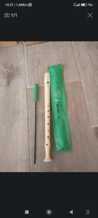 Flauta dulce con funda y limpiador