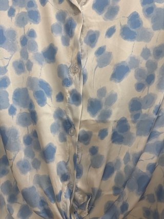Nuova camicia fantasia azzurra taglia unica