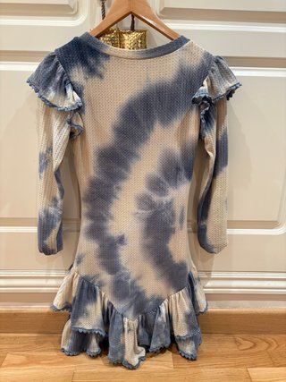 Vestido Camaleonica beige y azul