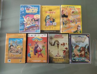 Lote 7 DVDs Infantiles Disney, Miliki, Teletubbies
