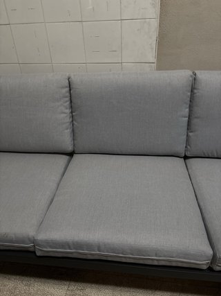 Sofá 3 plazas exterior gris y negro