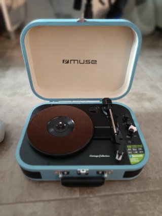 Tocadiscos Maletín Muse Azul Vintage