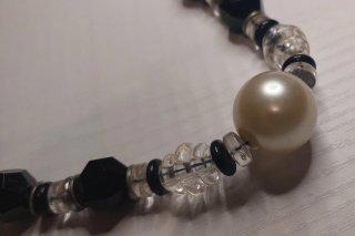 Collar Retro . Perla blanca