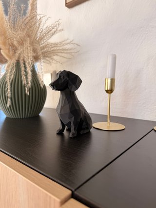 Statue di Cani Low-Poly Nere