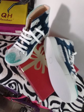 Zapatillas Altas Mujer Azul y Teal