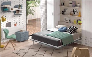 HABITACIÓN CON CAMA ABATIBLE VERTICAL 135×190 WIN.