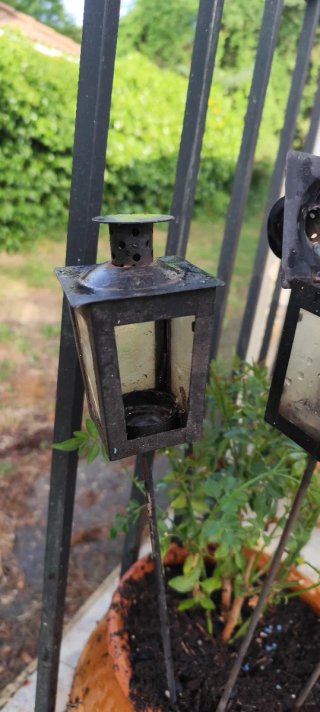 Faroles de jardín con velas