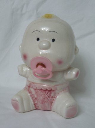 Hucha Bebé Cerámica Chupete Rosa