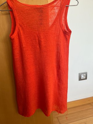 Top lino Zara naranja