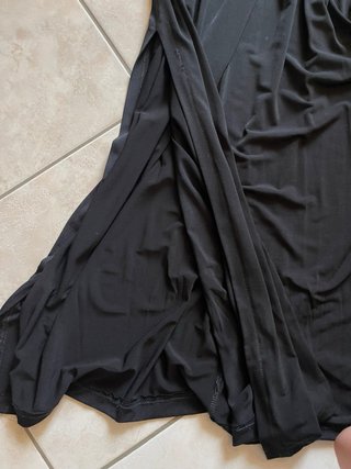 Vestito lungo a fascia righe bianche e nero 46