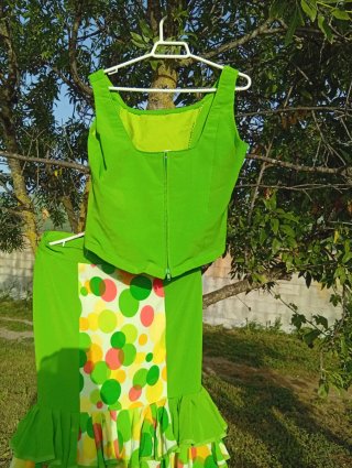 Traje de Flamenca Verde Talla Única
