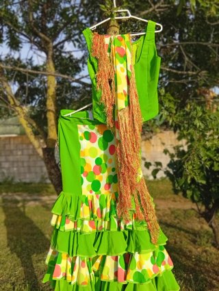 Traje de Flamenca Verde Talla Única