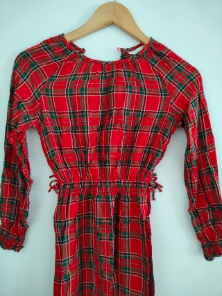 Vestido xadrez criança 8-9 anos