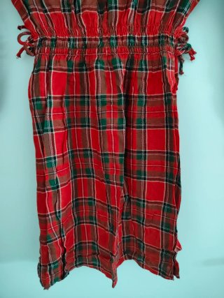 Vestido xadrez criança 8-9 anos