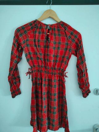 Vestido xadrez criança 8-9 anos
