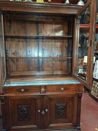 Alacena rustica antigua madera y mármol