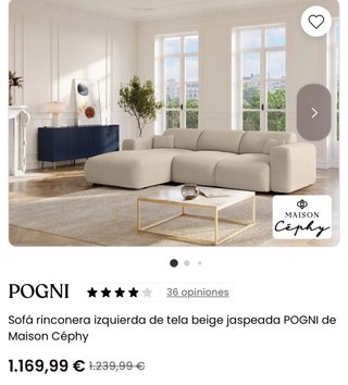 Sofá BOGNI beige tela