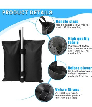 4 Pesos para Carpas de Nylon Rellenables