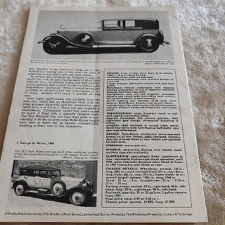 Brochura Rolls-Royce Phantom I 1966