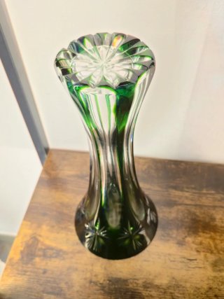Vaso vintage cristallo Boemia molato a mano