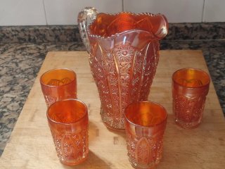 Juego Vidrio Carnival Marigold Jarra y Vasos