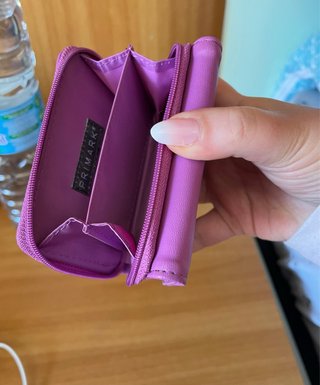 Portafoglio piccolo viola con fiocco