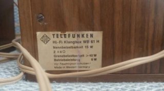 Altavoces Telefunken WB 61H