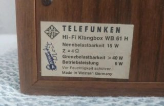 Altavoces Telefunken WB 61H