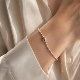 Pulsera Cadena Serpiente Oro Rosa Cierre Barril