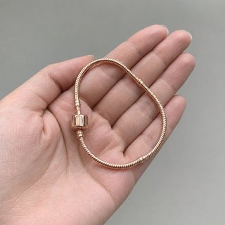 Pulsera Cadena Serpiente Oro Rosa Cierre Barril