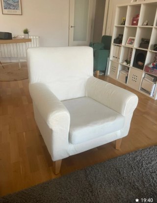 Sillón Ikea Jennylund tela blanco