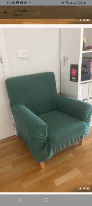 Sillón Ikea Jennylund tela blanco