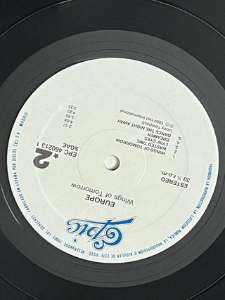 Vinilo Europe - Wings of Tomorrow
