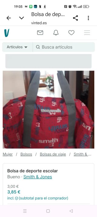 Bolsa de deporte Smith & Jones roja
