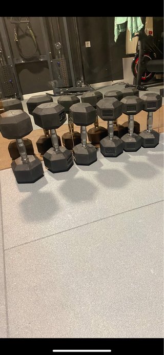 Mancuernas hexagonales gimnasio