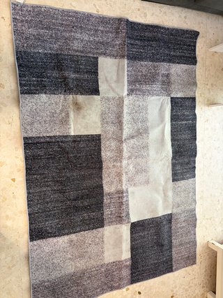 Alfombra salón diseño geométrico gris