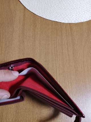 Cartera Billetera Piel Roja