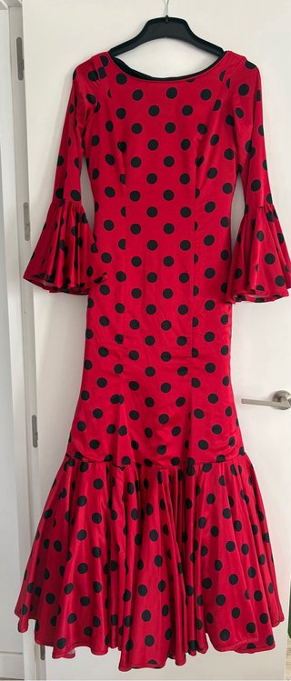 Traje Flamenca Micaela Villa Rojo Lunares