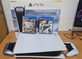 Playstation 5 con lector, con 2 mandos y 2 juegos