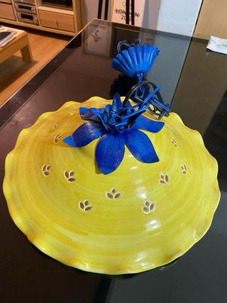 Lampadario in ceramica dipinto a mano