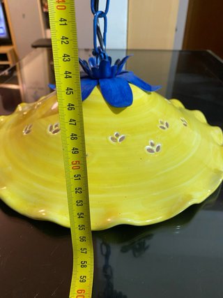 Lampadario in ceramica dipinto a mano