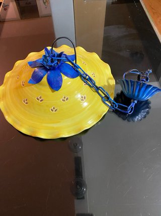 Lampadario in ceramica dipinto a mano