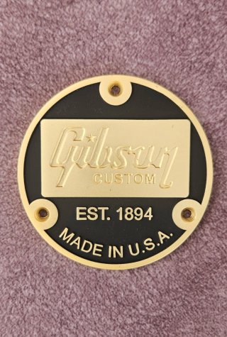 Gibson Custom Shop Placa Metálica Dorado/Negro.