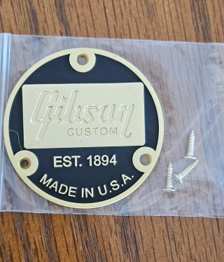Gibson Custom Shop Placa Metálica Dorado/Negro.