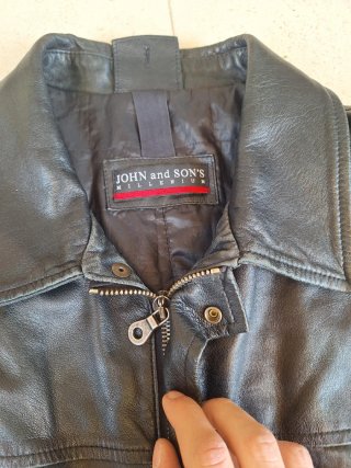 Giacca Pelle Vintage JOHN AND SON'S Nera